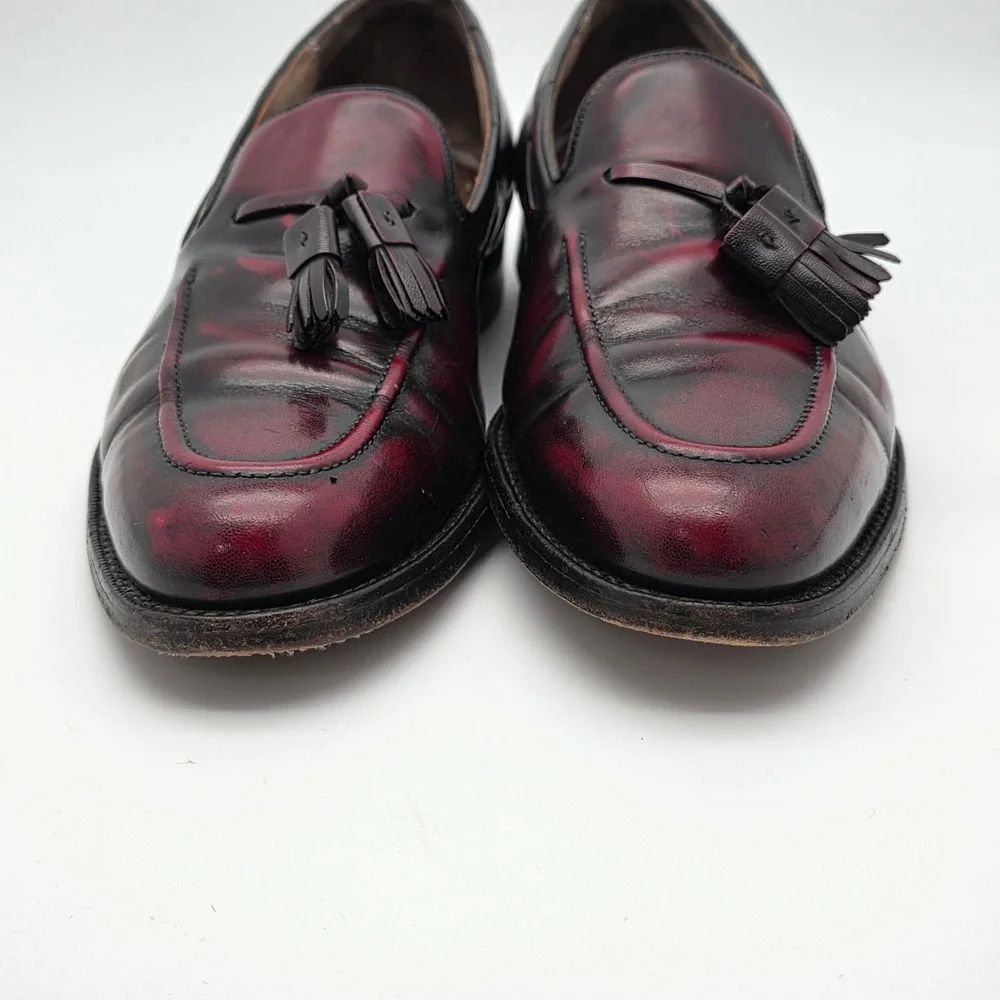 Johnston & Murphy Heritage Vintage Tassel Loafers Mens 9.5 C Oxblood Leather USA